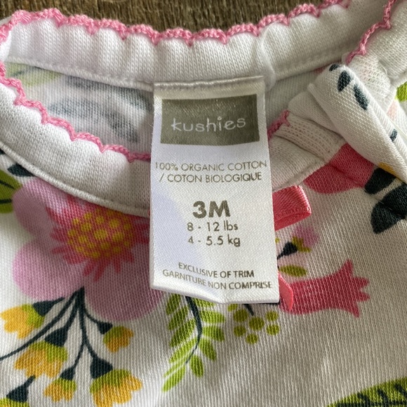 Kushies 3 Month Baby Girl Sleeper - Picture 2 of 3